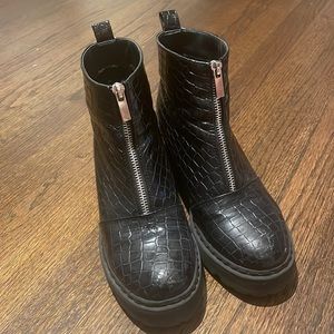 Faux Crocodile Booties